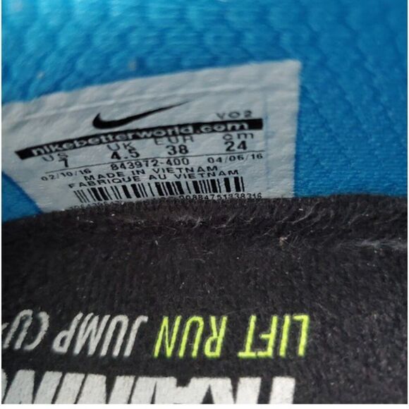 Nike Metcon 2 AMP Blue Glow Volt Neon Yellow CrossFit Size 7 Y2K Retro Sport - Picture 11 of 11